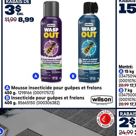 Insecticide WASP OUT guêpes et frelons