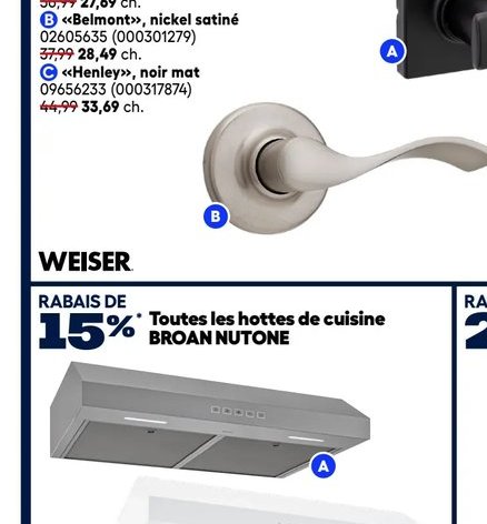 Poignée de porte HENLEY noir mat