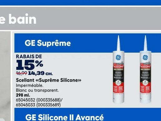 GE Scellent «Suprême Silicone»