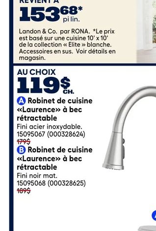 Robinet de cuisine « Laurence » à bec rétractab…