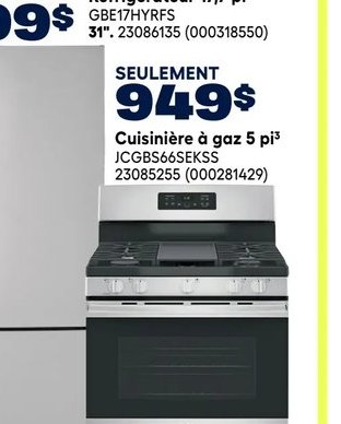 GE Cuisinière à gaz 5 pi³ JCB65SKESK5