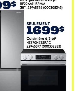 Samsung Cuisinière 6,3 pi³ NSE70H635RAC