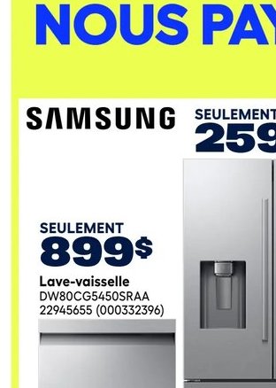 Samsung Lave-vaisselle DW80CG5405RAA