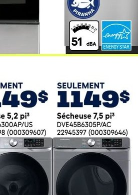 Samsung Laveuse 5,2 pi³ WF45A6400AW