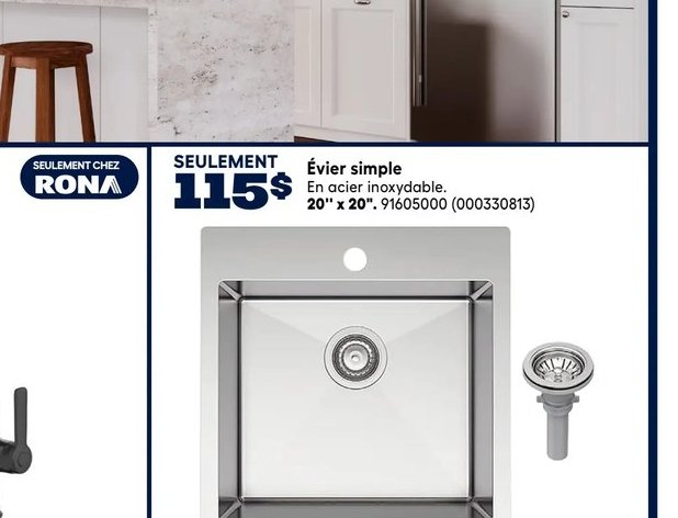 Évier simple VALU+
