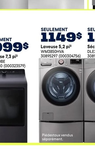 LG Sécheuse 7,3 pi³ DLHC1455V