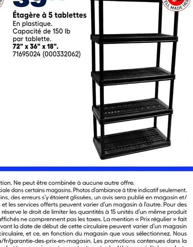 Ensemble de 4 organisateurs en plastique Valu+