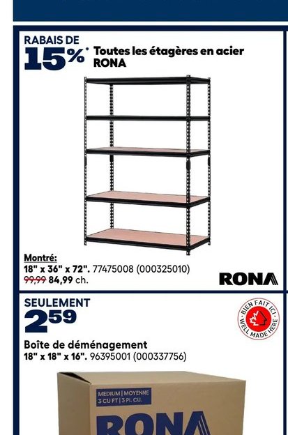 Étagères en acier RONA