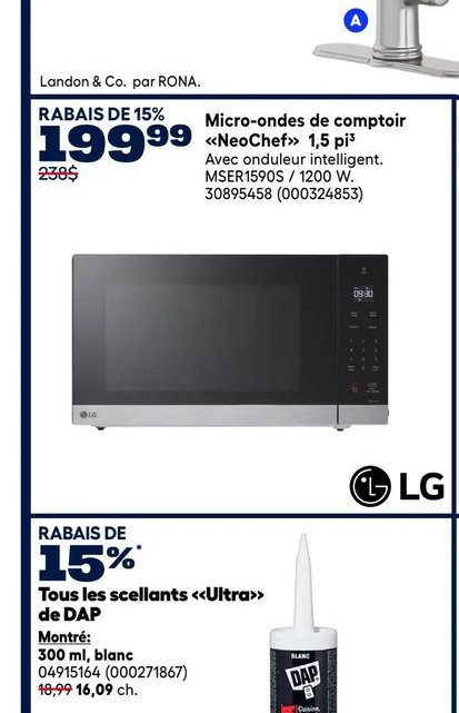 Micro-ondes de comptoir « NeoChef » 1.5 pi³
