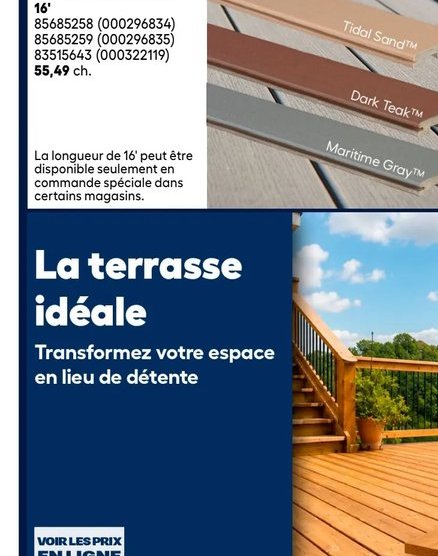 Planche de terrasse en composite «Prime» RONA