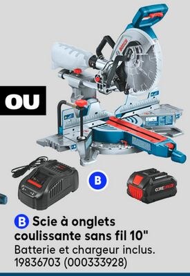 Scie à onglets coulissante sans fil 10" Bosch