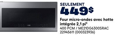 Four micro-ondes avec hotte intégrée 2,1 pi3 LG