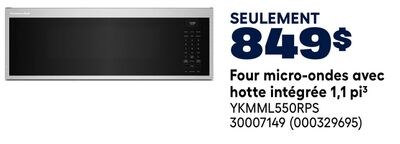Four micro-ondes avec hotte intégrée 1,1 pi³