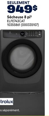 Sécheuse 8 pi³ Electrolux