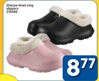 Sherpa-lined clog slippers
