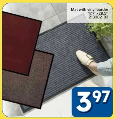 Mat with vinyl border