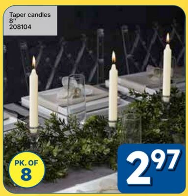 Taper candles 8"