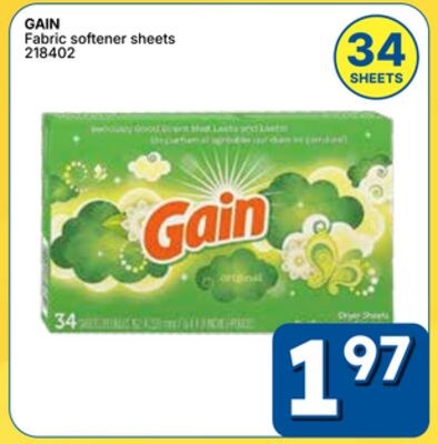 GAIN Fabric softener sheets