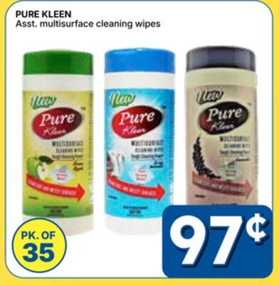 PURE KLEEN Asst. multisurface cleaning wipes