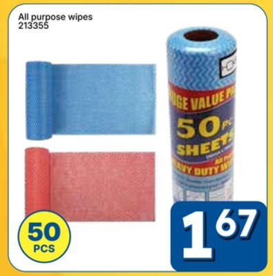 All purpose wipes