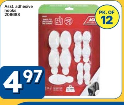 Asst. adhesive hooks