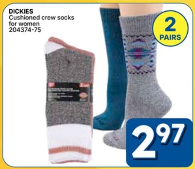 DICKIES Cushioned crew socks for women