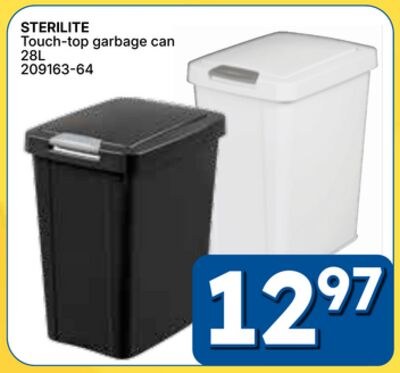 STERILITE Touch-top garbage can