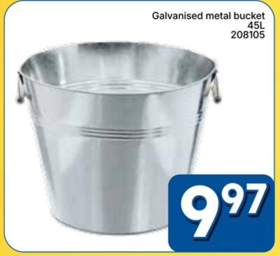 Galvanised metal bucket