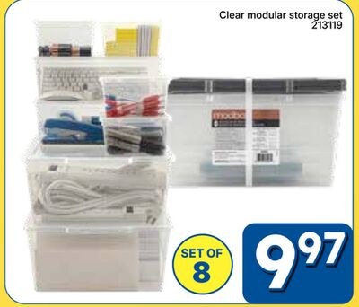 Clear modular storage set