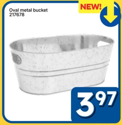 Oval metal bucket
