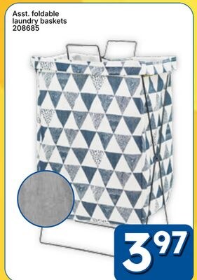Ass. foldable laundry baskets