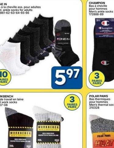 Bas à chevilles pour hommes