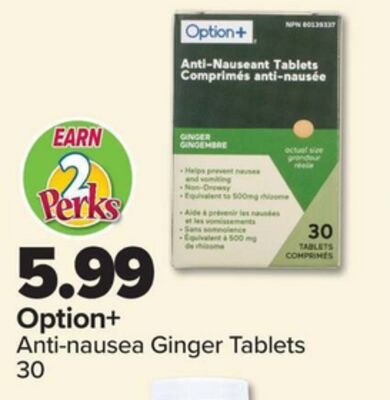 Option+ Anti-nausea Ginger Tablets