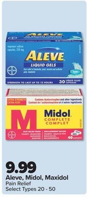 Aleve, Midol, Maxidol Pain Relief