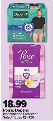 Poise, Depend Incontinence Protection
