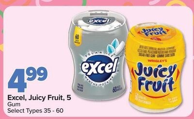 Excel, Juicy Fruit, 5 Gum