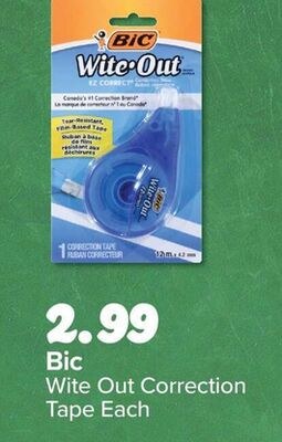 Bic Wite Out Correction Tape Each