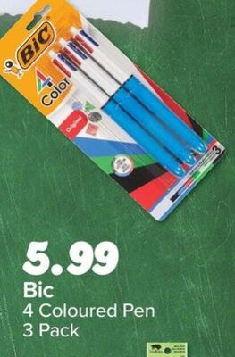 Bic 4 Coloured Pen 3 Pack