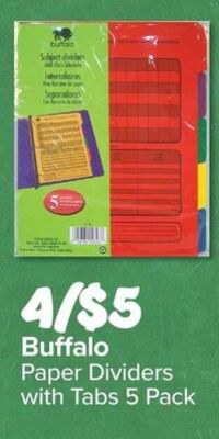 Buffalo Paper Dividers with Tabs 5 Pack