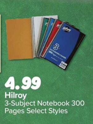 Hilroy 3-Subject Notebook 300 Pages Select Styl…