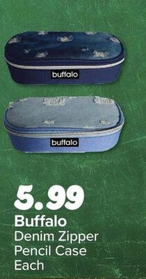 Buffalo Denim Zipper Pencil Case