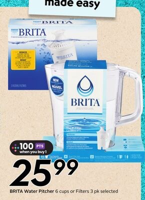 Water Pitcher 6 cups or Filters 3 pk