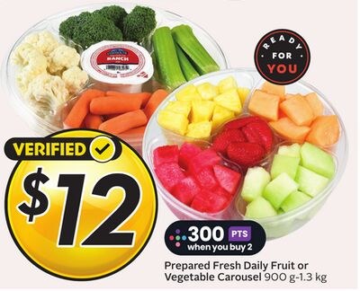 Prepared Fresh Daily Fruit or Vegetable Carousel