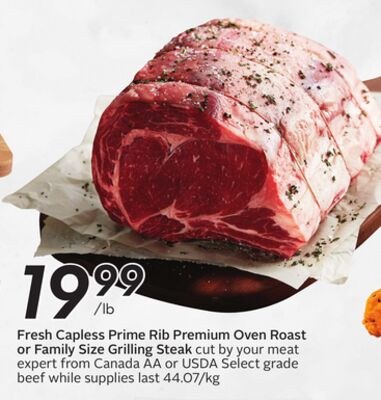 Fresh Capless Prime Rib Premium Oven Roast or F…