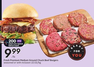 Fresh Premium Medium Ground Chuck Beef Burgers