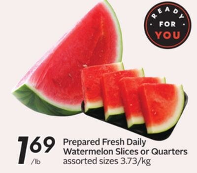 Prepared Fresh Daily Watermelon Slices or Quart…
