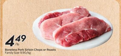 Boneless Pork Sirloin Chops or Roasts