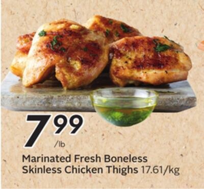 Marinated Fresh Boneless Skinless Chicken Thighs