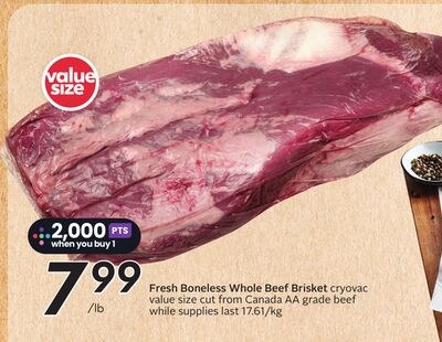 Fresh Boneless Whole Beef Brisket
