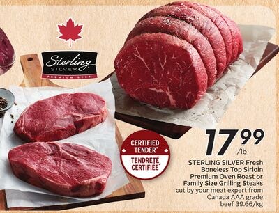 FRESH Boneless Top Sirloin Premium Oval Steaks …